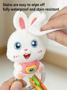 Juguete Mordedor y Sonajero para Bebés y Niños Pequeños, Juguete Educativo para Ayudar a Desarrollar la Coordinación Mano-Ojo. Cuenta con Diseños de Dibujos Animados Lindos como Abeja, Pingüino y Conejo, lo que lo hace un Regalo Adecuado para Niños y Niñas Recién Nacidos. - Multicolor - Ver 10