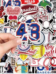 52 miếng dán hoạt hình graffiti bóng chày cho ốp điện thoại, laptop, vali, đàn guitar, ván trượt, ba lô, decal dán trang trí, quà tặng trò chơi bóng chày tự làm, nhãn dán vui nhộn, đồ dùng làm sổ lưu niệm Kindle, nhãn dán laptop - 1 Set - Xem 5