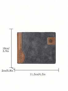 SHABILI Korean Fashion Men's Short Wallet, Classic Bestselling Horizontal Large Capacity Multi-Card Slot Business Wallet For Men Money Wallet Mini Wallet Purse Wallet Men Wallet Leather Small Wallet Travel Essential - Black - View 4