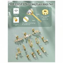 Diamday 男女通用不锈钢耳骨钉耳环，平底花朵耳环，耳廓耳屏穿孔饰品 - 彩色 - 查看 4