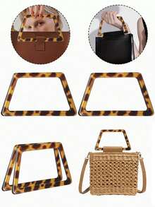 Trapezoidal Diy Decorative Bag Straps, Leopard Print Element Trapezoidal Bag Strap, Imitation Leopard Print Trapezoidal Bag Strap, Flat Resin Handbag Strap, Strong Load-Bearing Capacity Bag Accessories - Hard Hand-Held, Decorative Wallets, Crochet Handbags - Stylish, , Versatile,Suitable For Gift Boxes - A - View 4