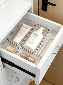 8pcs Transparent Display Trays, Cosmetics & Jewelry Display Tray, Home Desktop Aromatherapy & Key Storage Organizer Tray - Transparent - View 9