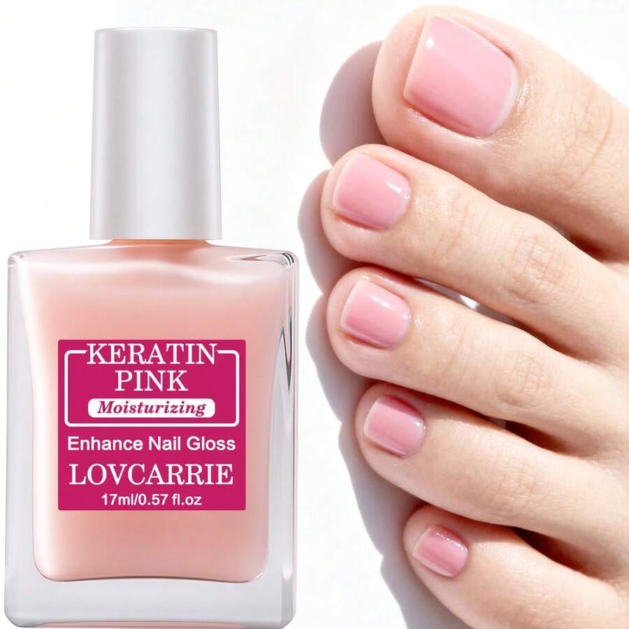 LOVCARRIE Keratin Pink Nail Strengthener, Quickly Restores Brittle And Cracked Nails, Natural Drying, No Baking Required, Natural Nude Pink, Perfect For All Occasions And Holiday Gifts, Quick Nail Repair, Cracked Nails Fix, Elegant Manicure - 1Pcs - View 1