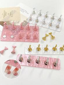 10个装磁性美甲展示架，亚克力美甲练习架，亚克力美甲展示架，DIY美甲沙龙展示架 - 彩色 - 查看 5