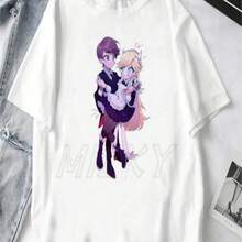 Fashion Retro Star Vs The Forces Of Evil Cartoon Anime T-Shirt Summer Short SLeesve Women T Shirts 2025 Couple Tee Tops - 白色 - 查看 1