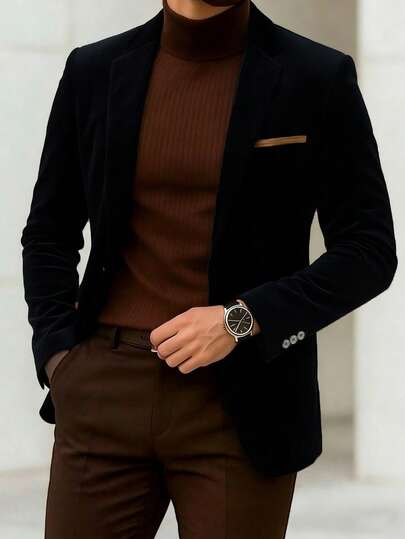 Men's Retro Style Suit Jacket, Men's Gift Suit Jacket, Slim Fit Design, Comfortable And Confident Wear, Suitable For Formal Occasions, Business Meetings And Parties