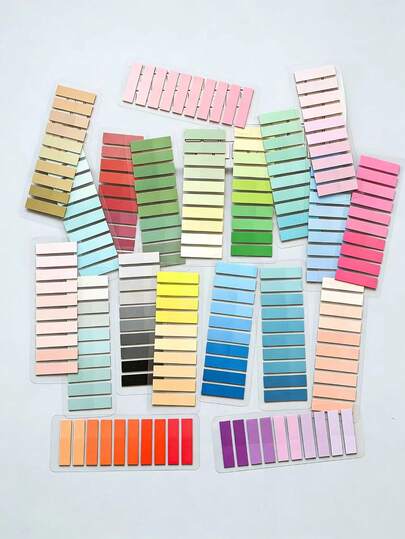 200pcs Sticky Notes, European Vintage Fluorescent PET Transparent Self-Adhesive Note Paper, Rectangular, 28 Mixed Colors, With Index Tabs, Convenient For Organizing And Taking Notes, Perfect As A Back-To-School Gift And Office Supplies.