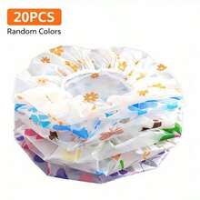 Mũ tắm PE trong suốt, chống thấm nước, in hình hoa nhỏ, dành cho người lớn, không dùng một lần, một lớp, thích hợp dùng trong khách sạn. - Phiên bản dày - Xem 11