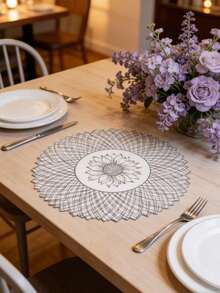 1/4/6pcs Creative Lotus PVC Gold Foil Placemats, Hotel Restaurant Decorative Heat-Resistant Non-Slip Table Mats, Western Style Table Mats For Weddings, Parties, Valentine's Day, Holiday Celebrations, Picnics, Camping, Birthday Banquets, Dining Table Decoration - Multicolor - View 7