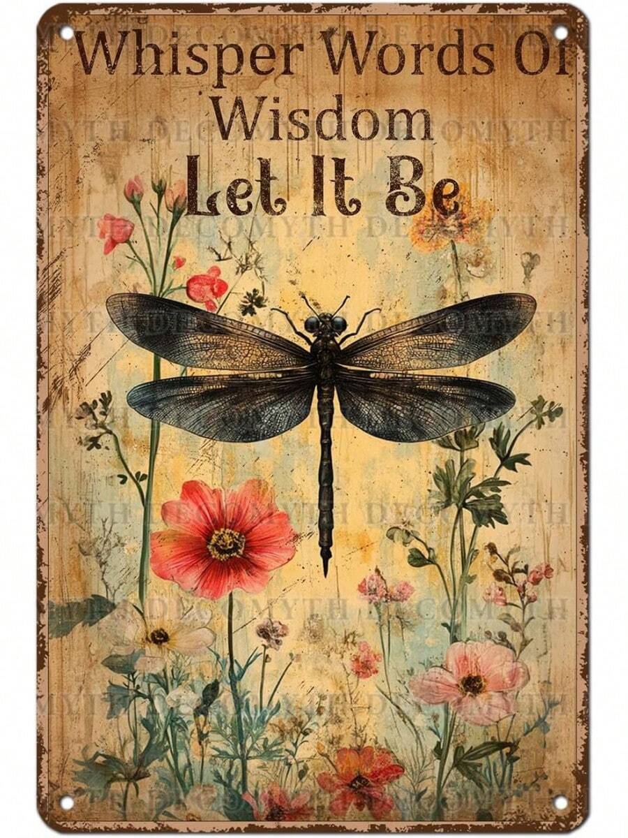 Dragonfly Tin Sign Plaque Tin Metal Plaque Vintage Dragonfly Art Words Of Let It Be Wall Decor Patio Garden Porch 12 * 8inchFor Home, Cafe, Bar, Garden - No Electricity Needed, Durable Metal Art, Front Door Decor, Cafe Decoration, | Retro Tin Sign, Funny Metal Sign, Bar Decor, Garage Sign, Metal Plaque, Kitchen Sign, Man Cave Decor--Vintage Metal Tin Sign, Retro Advertisement Wall Art Garage, Man Cave, Bar & Kitchen Decor, Wall Decor, Retro, Garage Decor, Room Decor, Man Cave, Idea, Vintage Poster, Retro Sign, Metal Poster, - Chuồn chuồn6 - Xem 1