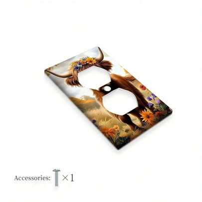 1PC Decorative Light Switch Cover 1pc Art Deco Cow Light Switch Plate Cover, 1Gang/2Gang Decorative Receptacle, Polycarbonate Wall Plate, Electrical Faceplate Kitchen Bedroom, Reusable, No Electricity Or Battery Needed Fashionable Decorative Light Switch Cover -/New Year/All-Season Decorations |   Gifts Friends & Family Holidays/Valentine's Day/'s Day Decor |   Family Holiday Gifts