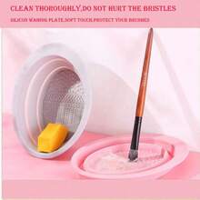 1pc Foldable Silicone Makeup Brush Cleaning Bowl (Etercycle) - A Portable Tool That Effectively Cleans And Dries Makeup Tools - A - View 6