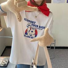 ¡Las camisetas más vendidas de 2026!Camisetas de manga corta estampadas para mujer, ideales para transmisiones en vivo, con un diseño inspirado en , adecuadas para figuras pequeñas, camisetas versátiles de cuello redondo,  al por mayor para comercio exterior. - Conejo beige - Ver 11