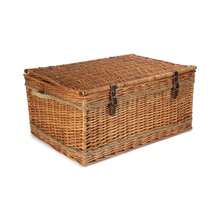Red Hamper 72cm Double Steamed Rope Handled Wicker Trunk - Brown - View 4