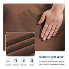 H.VERSAILTEX - Funda de futón de terciopelo real sin brazos fundas de sofá y cama funda elástica para sofá de futón protector de muebles tela de terciopelo grueso suave y acogedora se ajusta en - Caramelo - Ver 3