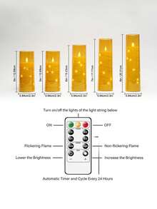 2/3/5 Pezzi Luci Fatate Con Telecomando, Funzione Timer/Telecomando, Alimentate A Batteria, Luci Intermittenti Incorporate, Candele Senza Fiamma, Adatte Per Centrotavola, Casa, Ognissanti, Natale, San Valentino, Compleanno, Regalo, Proposta, Matrimonio, Festa, Illuminazione Per Varie Occasioni - oro - Visualizzare 12