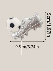 银色足球鞋，冠军和亚军金银庆祝蛋糕装饰蜡烛，适用于生日派对、周年纪念日 - 查看 5