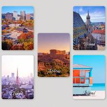 Bộ 1 miếng dán nam châm phong cảnh thành phố thế giới theo phong cách nghệ thuật hiện đại, quà tặng Giáng sinh độc đáo, đồ trang trí tủ lạnh và bề mặt từ tính sáng tạo, mặt sau hoàn toàn từ tính, kích thước 3.31"X2.36" (8.4x6cm) M111 - VIENNA - Xem 8