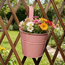 1/5/10个装金属桶花盆 - 复古阳台壁挂式花盆，带把手，花园装饰，适合室内外使用 - 彩色 - 查看 27