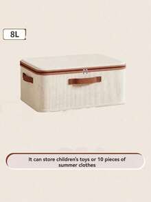 Zippered Fabric Storage Box, Foldable, Washable, Suitable For Wardrobe, Shelf, Clothing Storage, Underbed Storage Box, Bedroom Essentials - Beige - View 9
