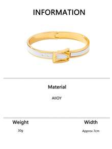 1pc Fashionable Leopard Print Punk Style Bracelet, Exaggerated Wild Nightclub Personalized Versatile Friendship Gift For Women - White - View 6