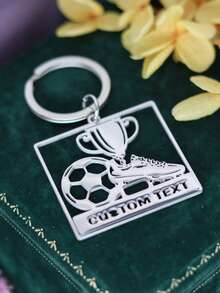 Customized Keychain Without Chain, Customized Name Trophy With Stainless Steel Ball And Shoe Ornament - Multicolor - View 2