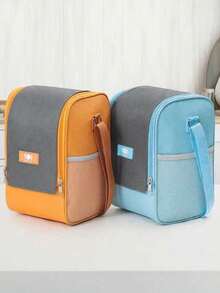 方形保温午餐包，大容量保温冷藏手提袋，加厚铝箔保温袋，圆柱形时尚防水 - 查看 8