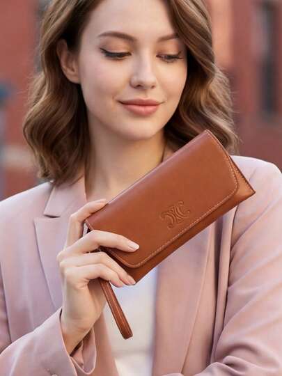 Celine 1pc Burgundy Leather Eyeglasses Case, Luxury Hard Shell Fashion Glasses Box, Protective Eyewear Storage, Designer Accessory For Women, Perfect Gift For Her