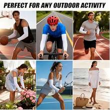 1 Cặp/2 Cặp Ống tay chống tia UV Unisex - Che hình xăm - UPF 50+ Ống tay thoáng mát Thích hợp cho chơi golf, đạp xe - Nhiều màu - Xem 5