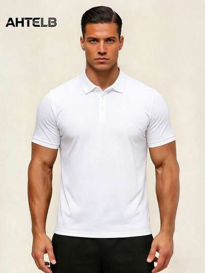  Camisa polo de verano para hombres AHTELB, camisa polo de manga corta con apariencia de seda, camiseta polo fina y de alta calidad para hombres, ropa de gimnasio, camisetas para hombres, regalos para hombres, tops para hombres, regalos de pesca para hombres, camisetas para hombres, ropa para hombres, camisetas para hombres, para amigos, regalos para esposo, novio