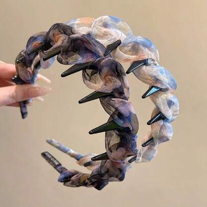 Tie-Dye Chiffon Headband, Multi-Color Options, Sturdy Anti-Slip, Women Daily/Home/Outdoor Wear Hair Hoop