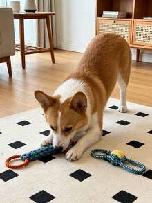 Đồ chơi dây kéo co hai vòng, thiết kế hai vòng là món đồ chơi thú vị dành cho chủ nuôi chơi cùng thú cưng, đồ chơi dây có thể giúp làm sạch răng và nướu của thú cưng, giúp giải trí và tiêu hao năng lượng dư thừa của chúng. - Nhiều màu - Xem 4