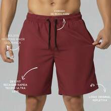 Kit Of 2 Men's Lightweight Tactel Shorts, Quick-Drying, Comfortable For Training And Everyday Wear - BORGOÑA/BLANCO - Ver 3