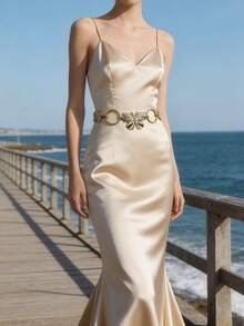 1pc Fashionable Elegant Crystal Butterfly Waist Chain - Bow - View 4