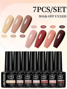 VOKY 7pcs Colorful Gel Nail Polish Set - Vibrant Colors, All Season Use, Perfect Choice For Hand And Foot Nail Care, Gel Nail Polish - Multicolor - View 10