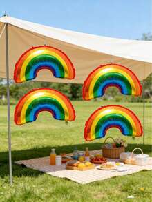 4/6pcs Rainbow Arch Aluminum Foil Balloons, Colorful Gradient Aluminum Foil Balloons For Birthday Party Decorations, Suitable For Birthday, Graduation, Wedding Celebrations, Outdoor Picnics, Family Gatherings, Self-Sealing And Easy To Inflate, Durable And Leak-Proof, Adding Vibrant Colors And Ceremonial Atmosphere To Various Joyful Occasions. - A - View 5