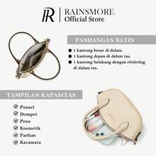 RAINSMORE Cute Bow Mini Dumpling Bag, PU Leather Top Handle Crossbody Bag, Adjustable Strap, Multi-Color Options, Sweet Small Purse For Work & Date - Multicolor - View 5
