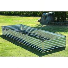 2 Pack 6x3x1FT Galvanized Raised Garden Beds Kit Outdoor Metal Gardening Planter Box For Vegetable Elevated Flower HerbsSilver - 銀色(2 件裝) - 查看 4
