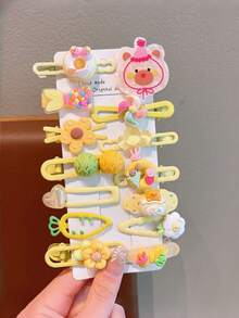 14pcs/Set Acrylic Cartoon Duck Clip Hairpins, Cute Character Hair Clips Suitable For Daily Use - Multicolor - View 7