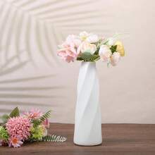 1/3/5 pezzi Piccoli vasi bianchi da fiori in stile boho, vasi in plastica composita per fiori secchi, erba pampa e bouquet, centrotavola per matrimoni, feste, tavoli da pranzo e decorazione della casa - vaso bianco - Visualizzare 5