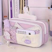 1pc Large Capacity Pencil Case, Multi-Functional Multi-Layer Pen Bag, High School Student Stationery Box With Front Pocket, Adjustable, Minimalist Stylish INS Gift, Back To School Gift - Single Piece - View 6