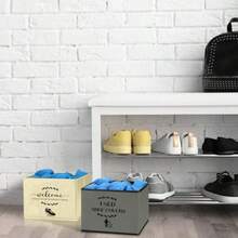 Suzile - 200 fundas desechables para zapatos con 2 cajas de suministros para casa abierta botines plegables fundas para zapatos contenedor de almacenamiento para suministros para invitados - Beige rojo negro - Ver 4