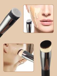 1 Set Professional Makeup Brushes, Including Foundation Brush, Blending Liquid/Cream Brush, Blush Brush, Concealer Brush, Contour Brush, Bronzer Brush, Powder Brush, Foundation Brush, Blush Brush, Makeup Remover Tools - Black and White - View 8