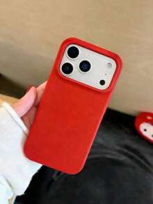 Liquid Silicone 3-Layer Full Coverage Soft Protective Phone Case, Compatible With IPhone 17, 17 Air, 17 Pro, 17 Pro Max, Shock-Absorbing, Scratch-Resistant Microfiber Lining, Also Fits 13, 11, 16 Pro Max, 15, 14 Plus, 12 Mini, XS Max, 7, 8 Plus - Red - View 3