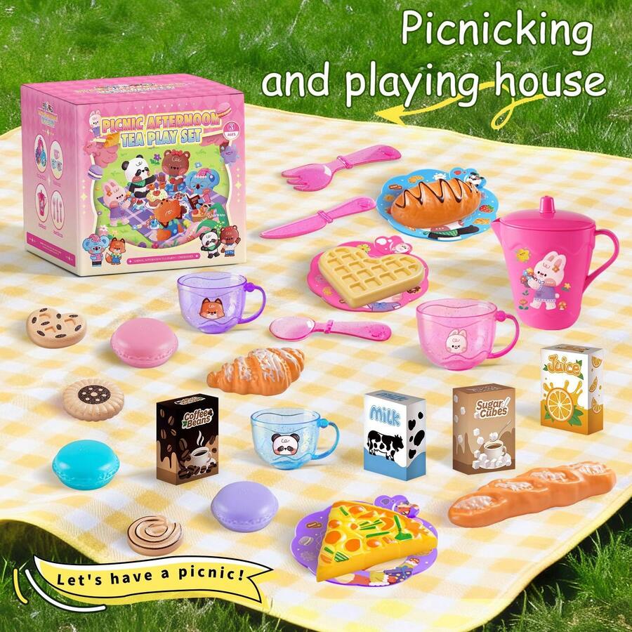 Realistic Toy Kitchen Utensils, Afternoon Tea Set, Interesting Parent-Child Interactive Toys, Gift For Girls - Multicolor - View 1