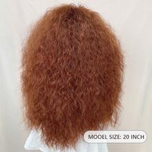 20 Inch Chestnut Brown Curly Wig: Heat Resistant Synthetic Fiber, Easy Styling For Daily Wear - Brown - View 6