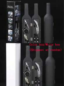 Set de 5 piezas de abrebotellas, incluye anillo cuentagotas, cortador de papel de aluminio, tapón de vino y accesorios de vino de acero inoxidable - Negro - Ver 11