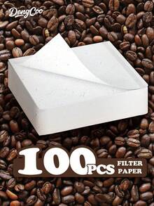 Dengcoo 100 lembar Kertas Filter Kopi Sekali Pakai Bentuk Persegi Putih V01 & V02, Cocok untuk Mesin Kopi Pour Over dan Drip - Kertas Saring - View 4