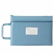 B4/A4/A5双层公文包，耐用牛津布文件袋，文件整理袋，拉链封口公文包，适用于办公室、学校，防水，多种颜色可选 - A4 - 查看 9