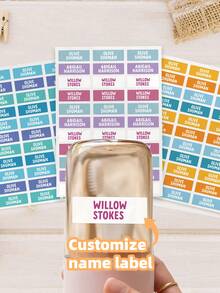 1-240 buc etichete personalizate cu nume, autocolante colorate cu text personalizat și etichete cu nume fără călcare, impermeabile, rezistente la ulei și reutilizabile. Ideale pentru organizarea articolelor de casă și de birou, cum ar fi borcane de condimente de bucătărie, dosare și cutii de depozitare, pentru a spori eficiența organizațională. - Multicolor - Vizualizare 2
